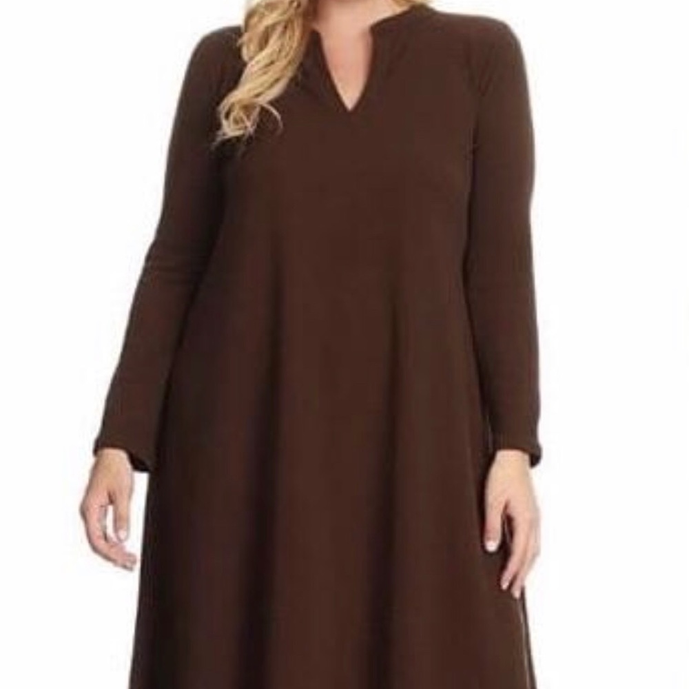 Chocolate Brown Midi Dress